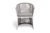 "Романо" стул плетеный из роупа, каркас алюминий белый муар, роуп бежевый круглый, ткань бежевая 15052