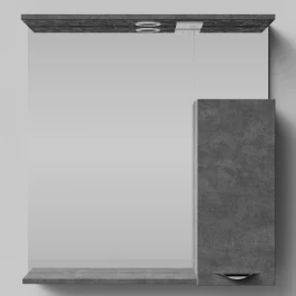 Зеркало Марко 75, ручки Хром, Серый камень ПВХ 57806, правый