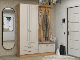 Готовая прихожая Стиль-03 Cream Silk Дуб Вотан лофт