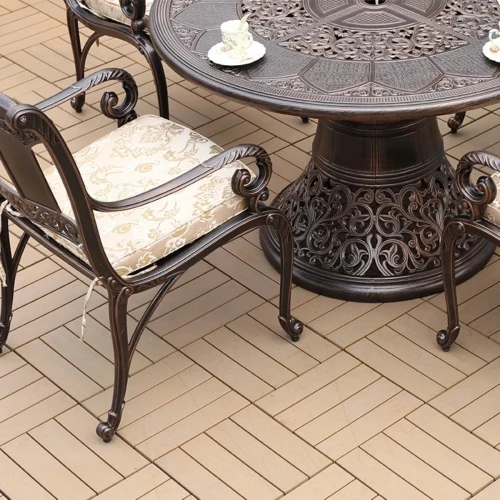 Стол из литого алюминия САНДАЛОВОЕ ДЕРЕВО «SANDALWOOD» D118