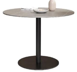 SQT-2K Стол обеденный керамический, антрацит D90, основание металл черный D60