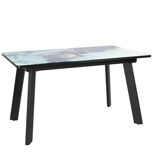 Стол LARSEN 138*83+40 Столешница закал стекло, Смола 12, каркас черный