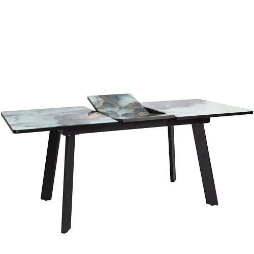 Стол LARSEN 138*83+40 Столешница закал стекло, Смола 12, каркас черный