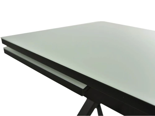 Стол «Римини» стекло белое, каркас черный