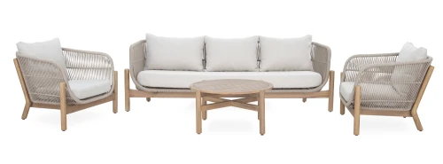 Набор мебели Риччи MAX  арт.GS052 серый, серый 2 уп. (стол+2кресла+диван, серый, подушки серые) "Garden story"