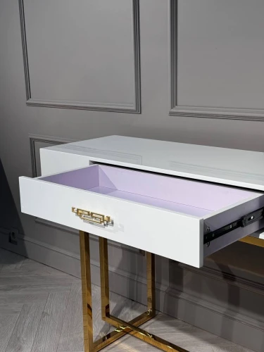 Стол-консоль Гарда-1 P-MJ-003, 120х40х76 см, белый/золото