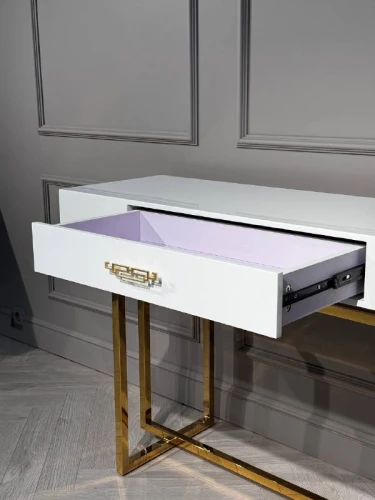 Стол-консоль Гарда-1 P-MJ-003, 120х40х76 см, белый/золото