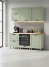 Готовая кухня МК Аленушка 1,8м Астра Фисташка,скоба черный,сонома