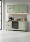 Готовая кухня МК Аленушка 1,8м Астра Фисташка,скоба черный,сонома