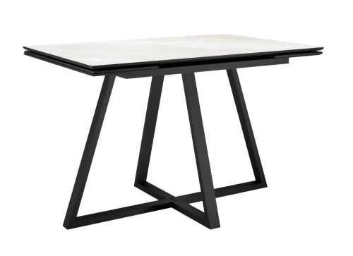 Стол DikLine SKF120 Керамика Cristal Onyx Bianco Polished/подстолье черное/опоры черные