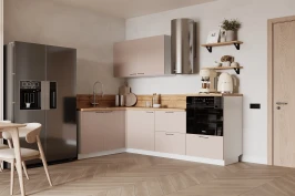 Готовая кухня КГ Угловой 1500х2400 (без пм) Эмаль, Крем  Арника РМ в.2