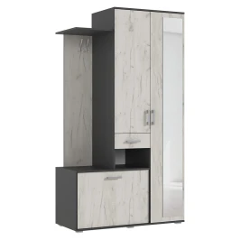 Прихожая Лира, Графит, Дуб крафт белый