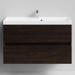 Тумба Бест 100  подвесной, Палисандр ПВХ 43101 Vodok с раковиной в комплекте