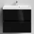 Тумба Бест 70  подвесной, черный глянец Vodok с раковиной в комплекте