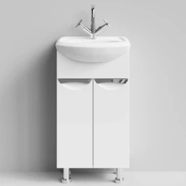 Тумба Лира 45 напольный, белый Vodok с раковиной в комплекте