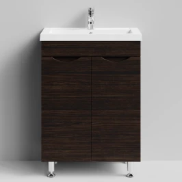 Тумба Смайл 58 напольный, Палисандр ПВХ 43101 Vodok с раковиной в комплекте