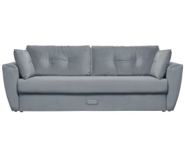 Диван еврокнижка Амстердам 160 ЛЮКС 12 ВЕЛЮР СЕРЫЙ НПБ
