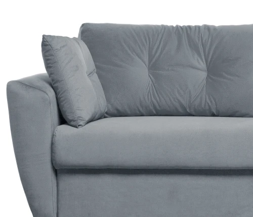 Диван еврокнижка Амстердам 160 ЛЮКС 12 ВЕЛЮР СЕРЫЙ НПБ