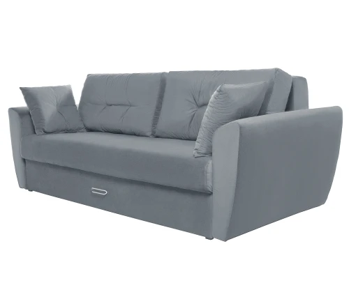 Диван еврокнижка Амстердам 160 ЛЮКС 12 ВЕЛЮР СЕРЫЙ НПБ