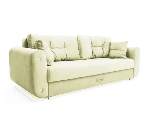 Диван еврокнижка Вега, велюр бежевый, 160