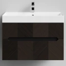 Тумба Элато 85 подвесной, Дуб цвет 20 Vodok с раковиной в комплекте