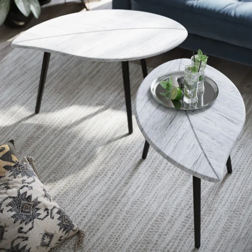 Стол журнальный Берли (12 мм) дуб грей/чёрный