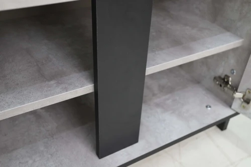 Тумба ТВ НЕКСТ - 1 Цемент светлый, Черный