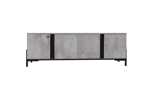 Тумба ТВ НЕКСТ - 1 Цемент светлый, Черный