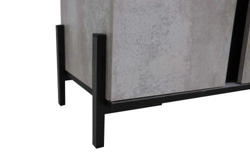 Тумба ТВ НЕКСТ - 1 Цемент светлый, Черный