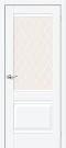 Межкомнатная дверь ПЭТ BRAVO Прима-3 White Silk White Сrystal
