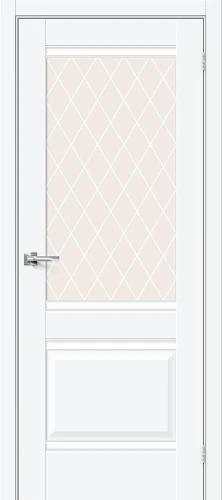 Межкомнатная дверь ПЭТ BRAVO Прима-3 White Silk White Сrystal