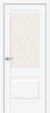 Межкомнатная дверь ПЭТ BRAVO Прима-3 White Silk White Сrystal