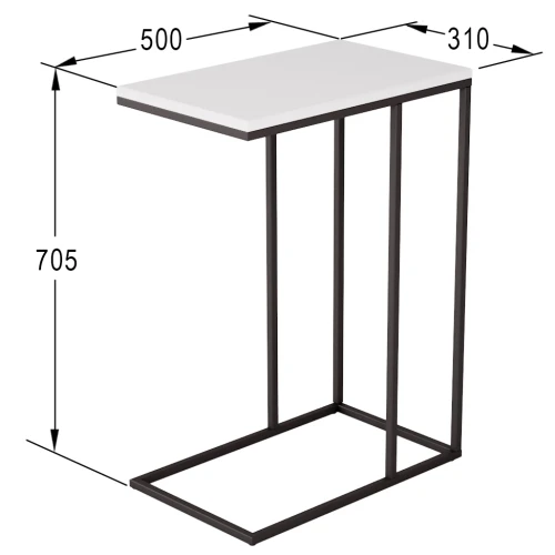 Стол придиванный Агами белый/чёрный