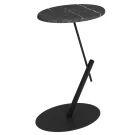 Стол приставной овальный МеталлАрт М015 черный мрамор/черный