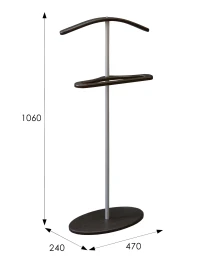 Вешалка костюмная Дэви 3 металлик/венге
