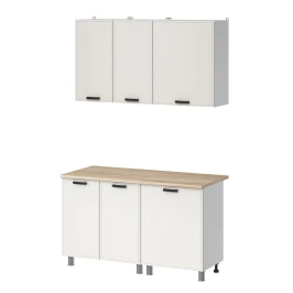 МК Аленушка 1,4м Магнолия Молочный,скоба черный,сонома