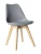 GH608/DC608 Стул пластиковый мягкий, СЕРЫЙ экокожа, каркас бук