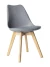 GH608/DC608 Стул пластиковый мягкий, СЕРЫЙ экокожа, каркас бук