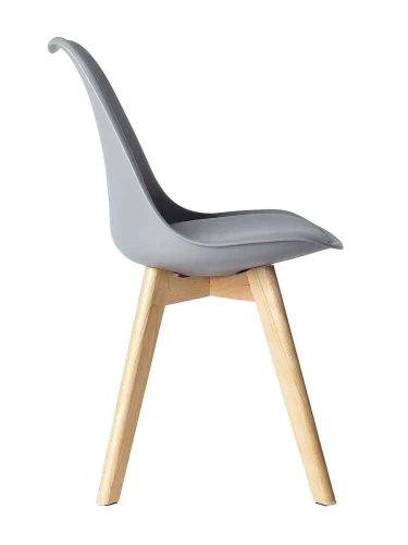 GH608/DC608 Стул пластиковый мягкий, СЕРЫЙ экокожа, каркас бук