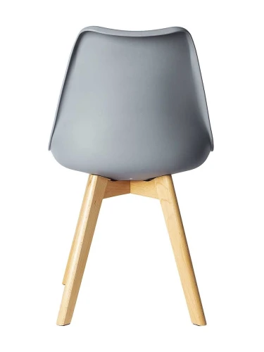 GH608/DC608 Стул пластиковый мягкий, СЕРЫЙ экокожа, каркас бук