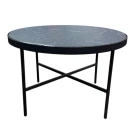 Стол журнальный МеталлАрт М011 БОЛЬШОЙ черный мрамор/черный