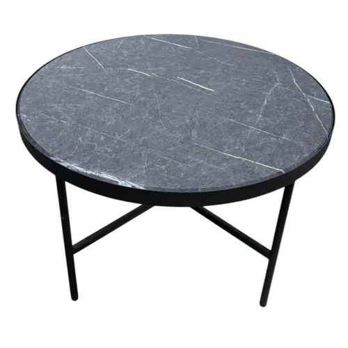 Стол журнальный МеталлАрт М011 БОЛЬШОЙ черный мрамор/черный