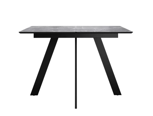 Стол DikLine DKD140, керамика 140(180)х80, мрамор серый матовый, опоры черные (2 уп.)