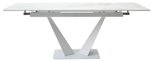Стол Ниагара 140 БЕЛЫЙ МРАМОР, стекло / БЕЛЫЙ, М-City