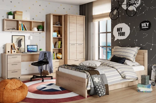 DOORSET, Кровать 120 с подъемником. Цвет ДУБ НАВАРРА