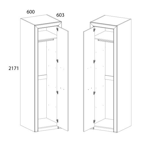 Шкаф 1DG, OLIVIA, цвет вудлайн крем/дуб анкона