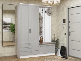 Готовая прихожая Стиль-03 Grey Silkwood Белый