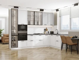 Кухонный гарнитур Нео-04 Grey Silk/White Silk