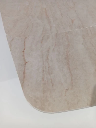 Стол КИРАН (KIRAN) 180 БЕЖЕВЫЙ МРАМОР (MATTE SICILY BEIGE SOLID CERAMIC) / Орех темный, ®DISAUR