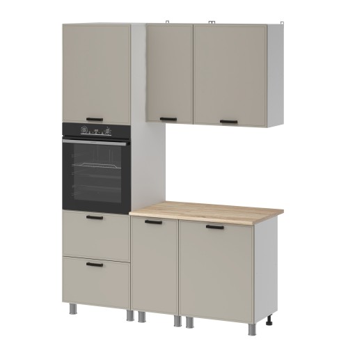 Готовая кухня МК Аленушка 1,6м ПД Магнолия Керамика,скоба черный,сонома